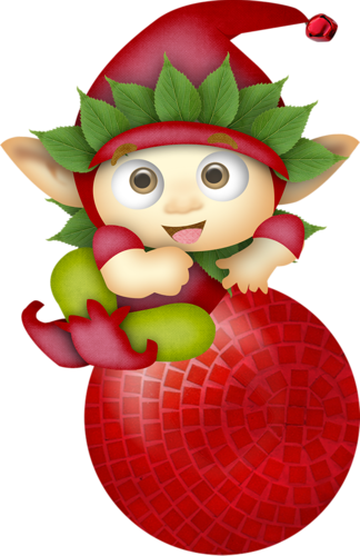 Christmas Elf And Ornament Clip Art - Décoration Noel Clipart (324x500)
