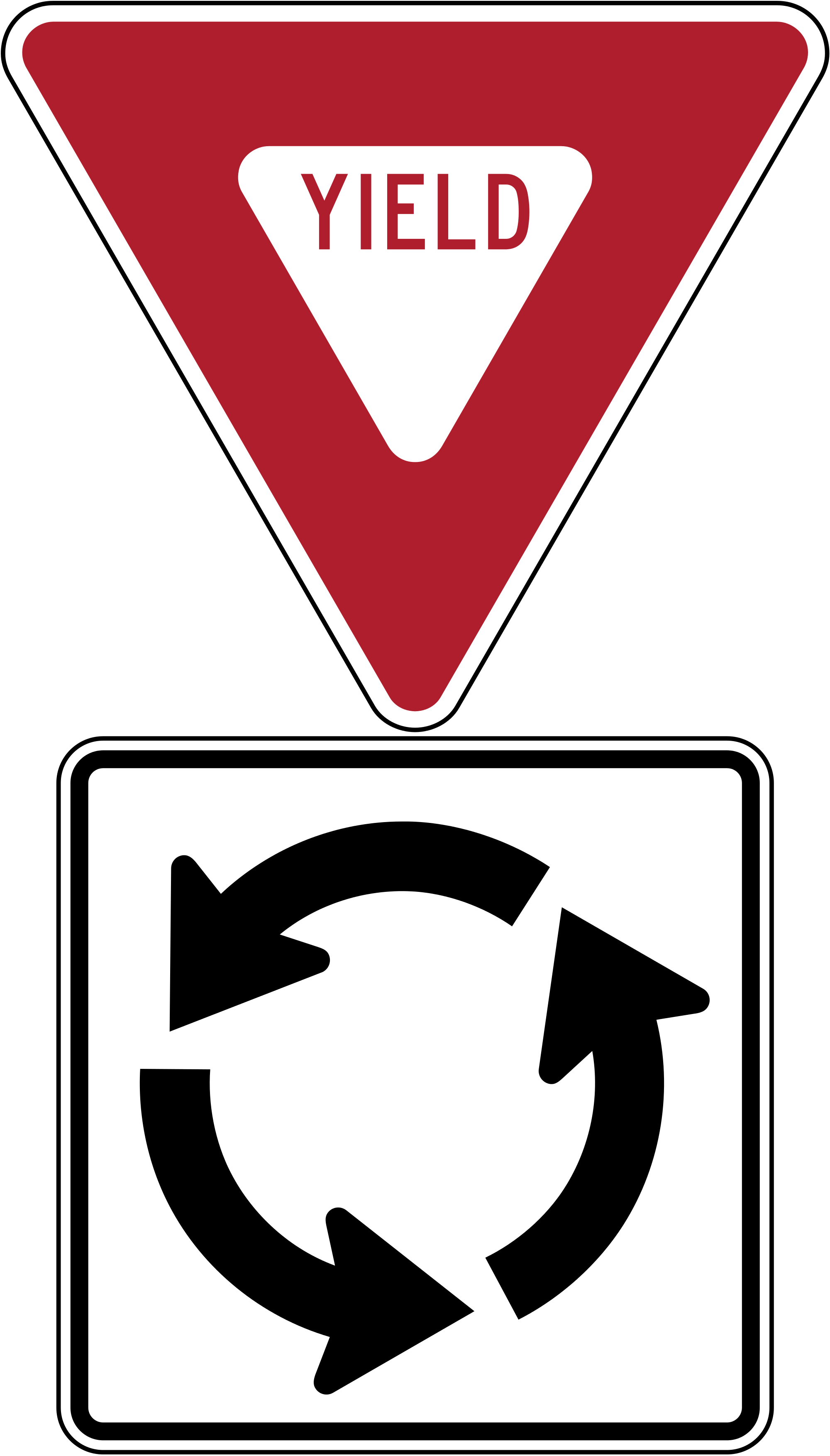 Mutcd Roundabout Signs 1000px Mutcd Sign Assembly R1 - Mutcd Roundabout Signs (2000x3505)