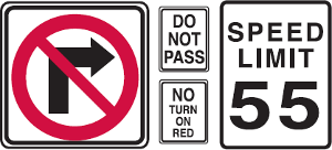 Of Yield Sign Color, If You Like The Image Or Like - No Turn On Red Sign (300x136)