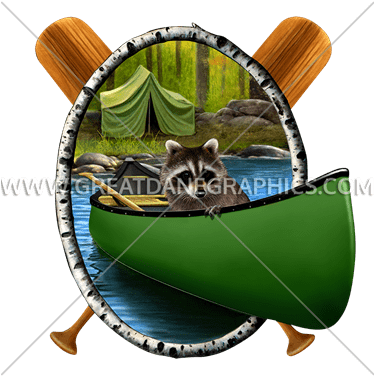 Camping Raccoon - Family (373x385)