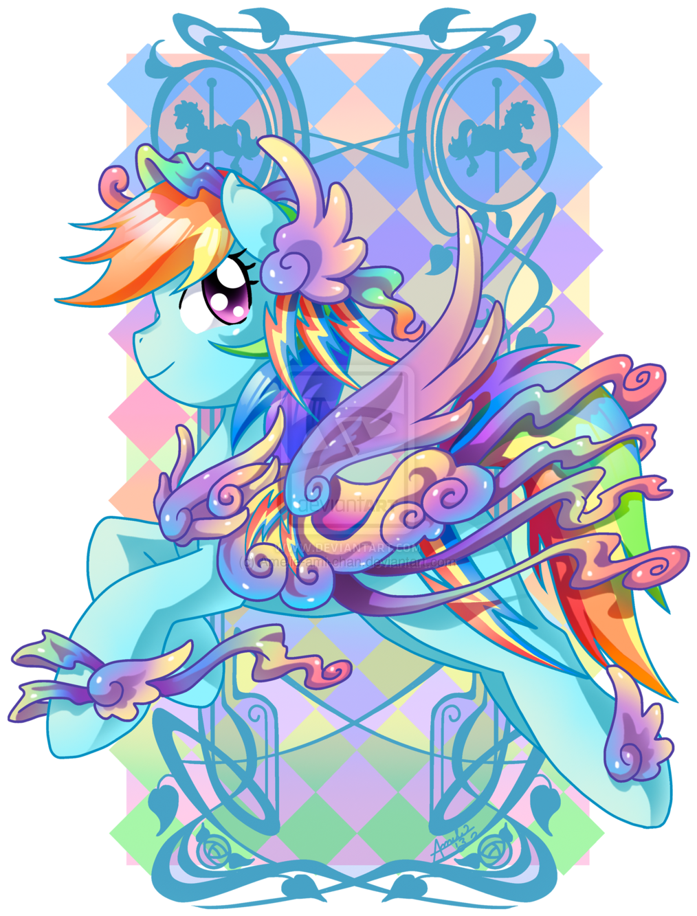 Rainbow Dash Carousel Cutie By Amelie Ami Chan On Deviantart - My Little Pony Carousel (1024x1365)