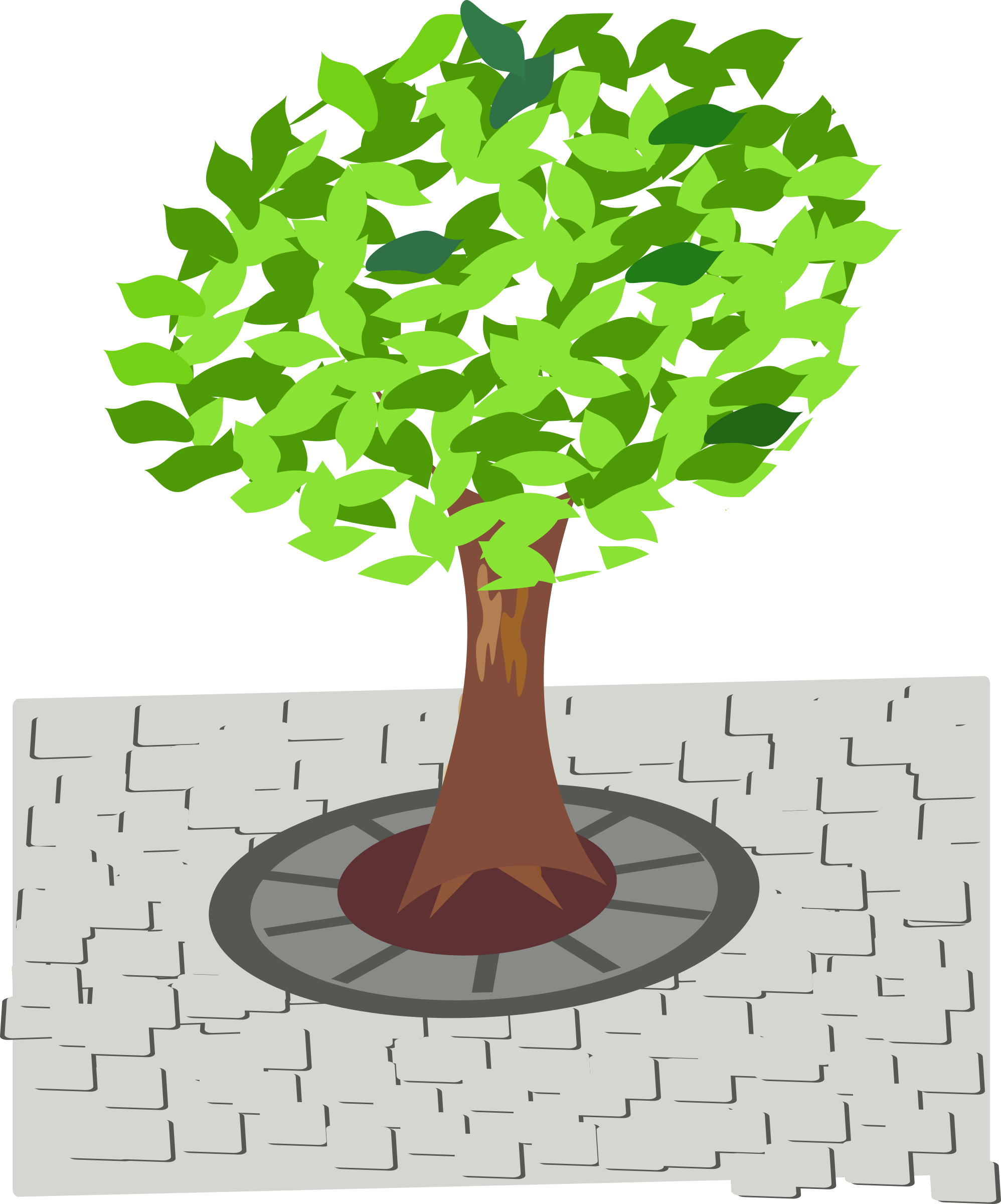 Clipart Tree In The Street Rh Openclipart Org Animated - Tree Street Png (1996x2400)