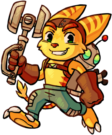 Mini Ratchet And Clank By Sir-grimmington - Cartoon (400x472)