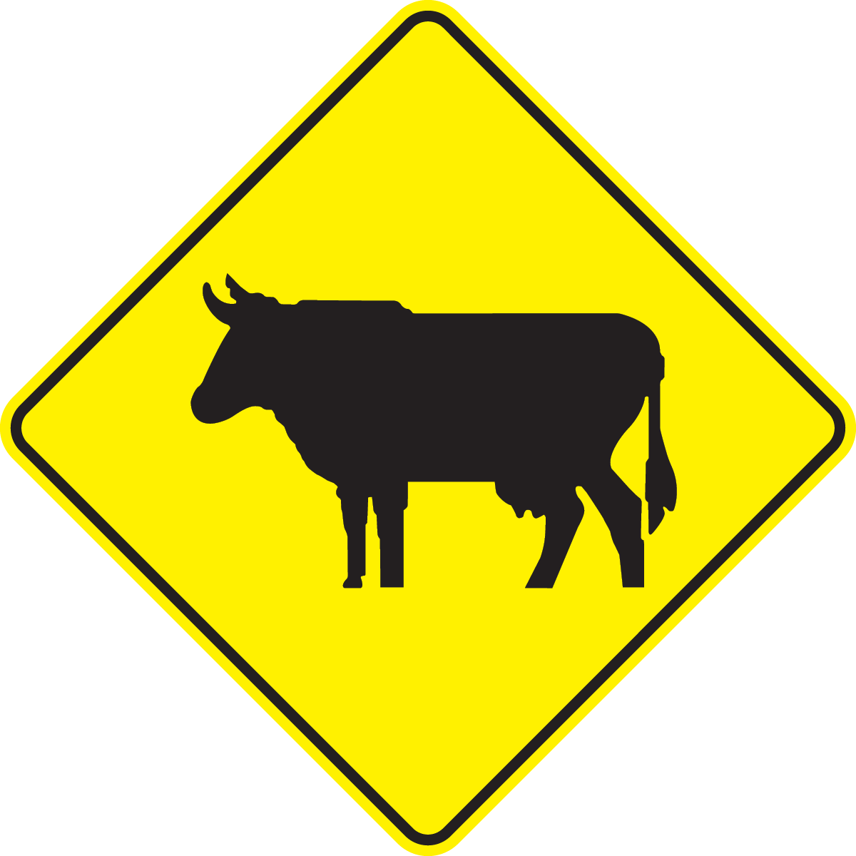 Stock Crossing Dim - Road Sign With Car (1200x1200)