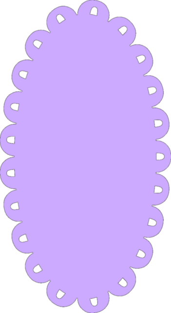 I Like My Images To Be Smooth, So I Took My Scalloped - Scalloped Oval Png (351x640)