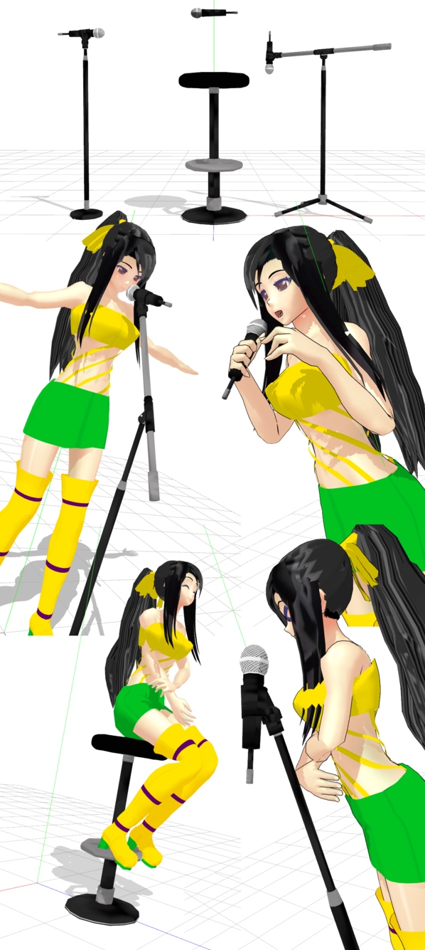 Mmd Microphones, Stool, Stands By Mbarnesmmd - Mmd Stool (598x1335)