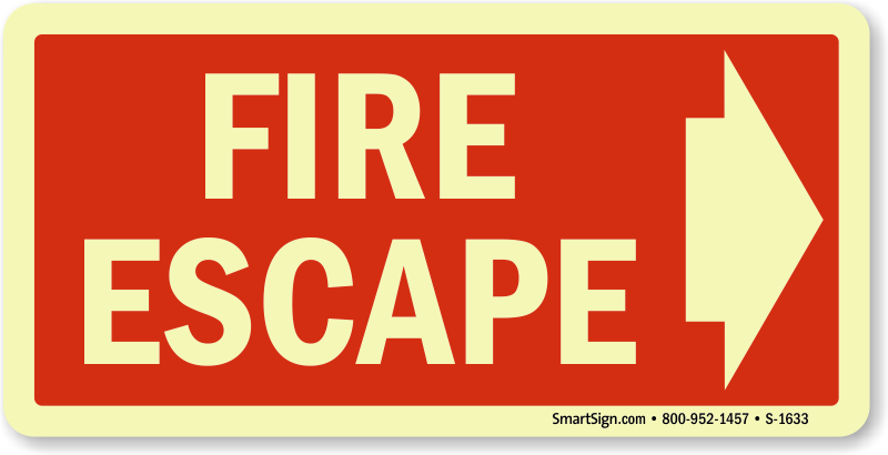 Zoom, Price, Buy - Emergency Fire Escape Sign (800x410)