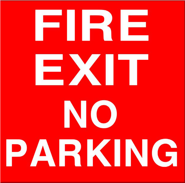 Fire Exit - No Parking - Fire Exit Signs (687x687)