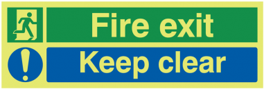 Xtra-glo Aluminium Fire Exit/keep Clear Sign - Xtra-glo Fire Exit Keep Clear/running Man Signs (380x380)