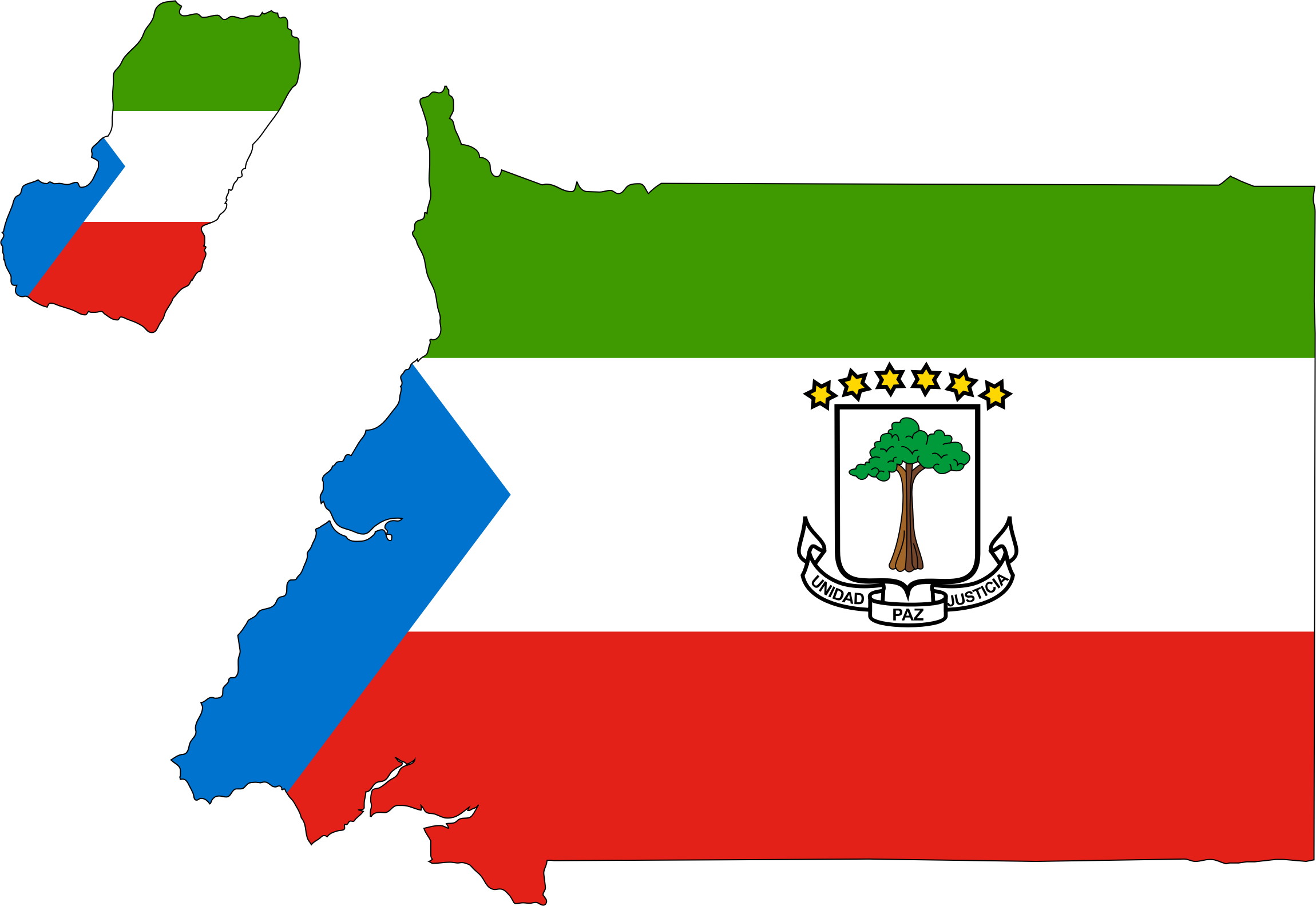 Guinea Flag Map With Stroke - Equatorial Guinea Flag Country (2300x1584)