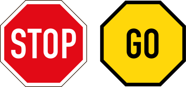 Stop/go Sign - Non Verbal Traffic Signs (600x281)