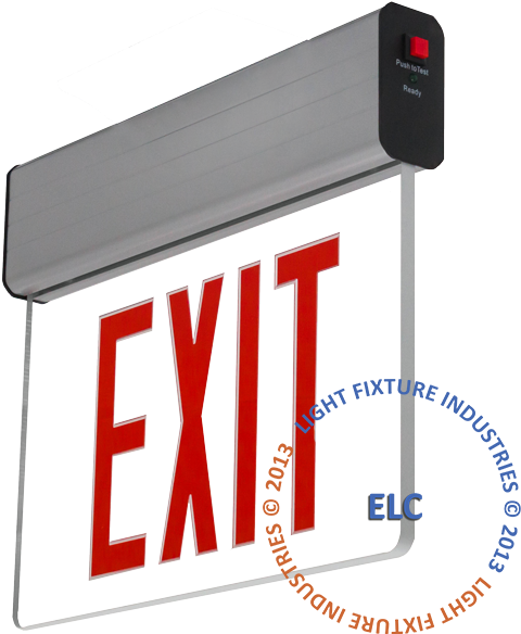 Exit Sign, Edge Lit - Exit Sign, Ul Listed - Green Led - White - Battery (600x600)