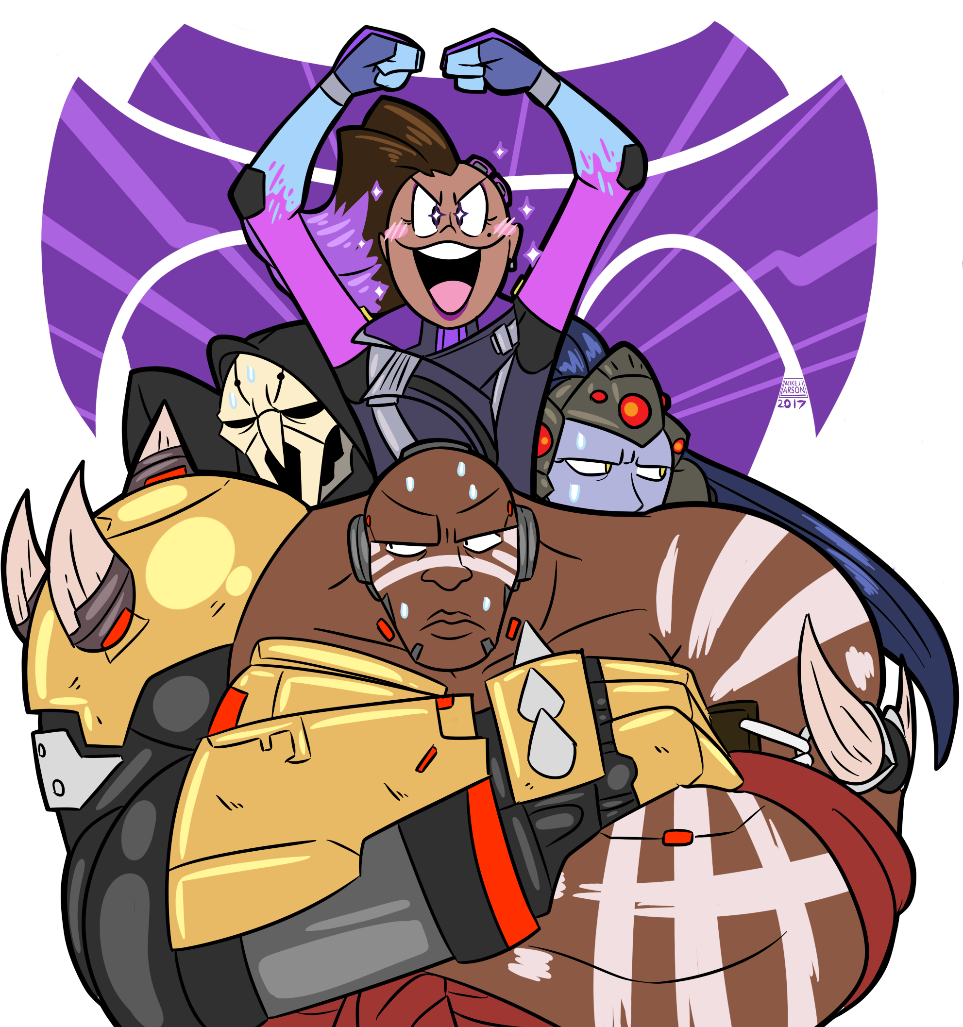 Mikej Arso 2017 0 Overwatch Fictional Character Cartoon - Reaper Widowmaker Sombra Doomfist (2000x2127)