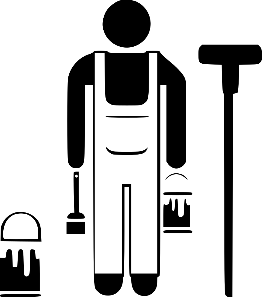 Person Worker Profession Work Job Svg Png Icon Free - Painting (862x980)
