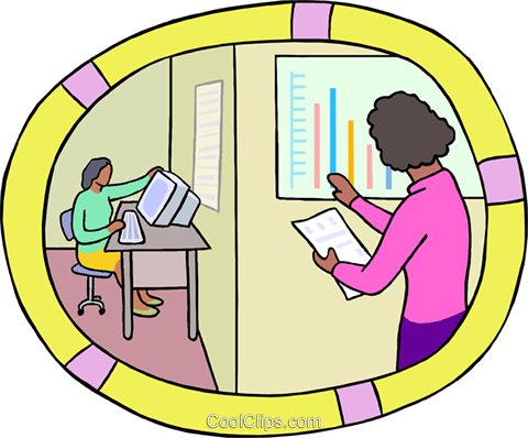 Office Worker Checking Sales Charts Royalty Free Vector - Office Worker Checking Sales Charts Royalty Free Vector (480x398)