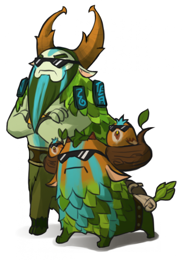 Dota 2 Cybormatt And His Trusty Courier Shagbark By - Dota 2 Cute Art (600x859)