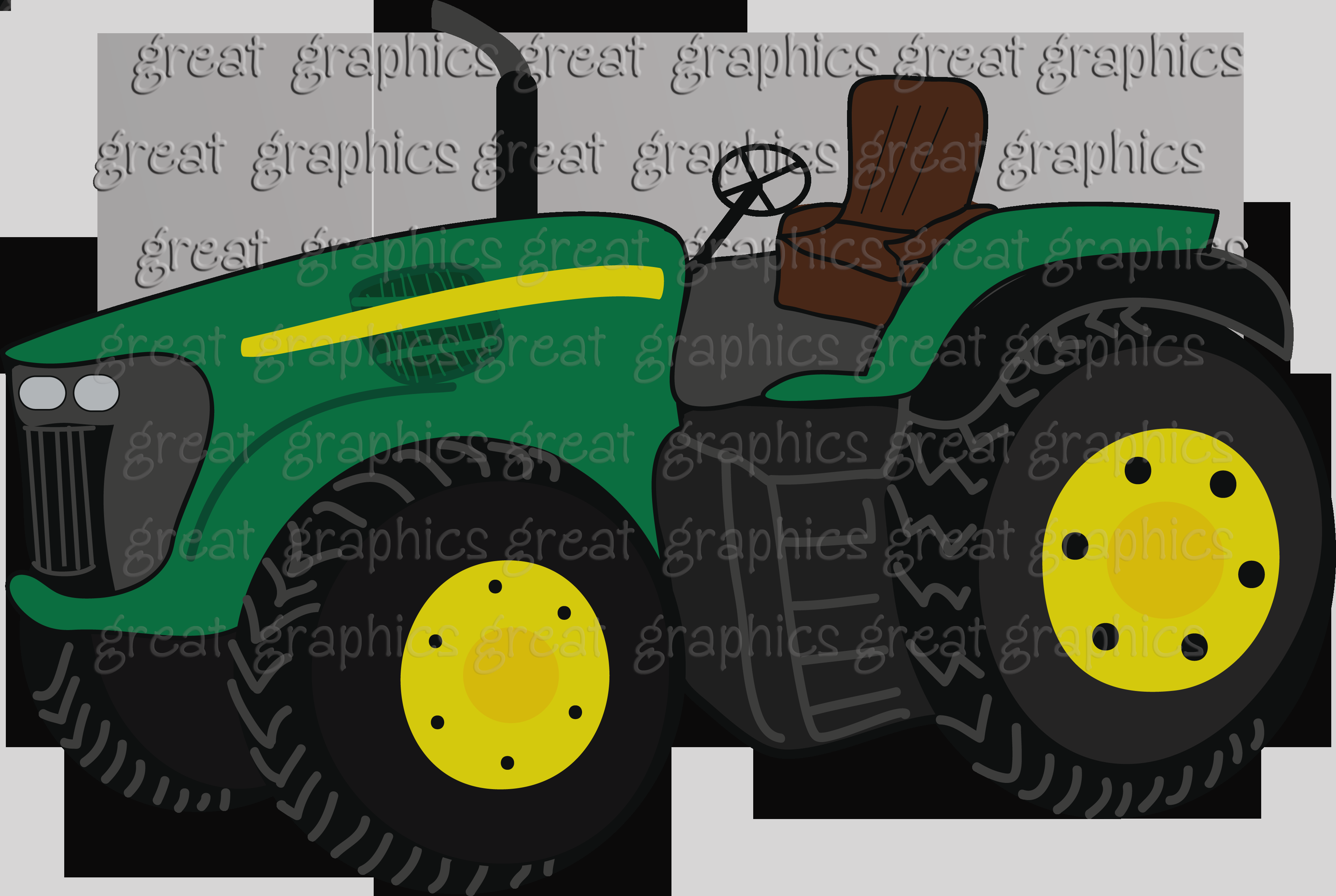 John Deere Tractor Clipart 10 John Deere Lawn Mower - Tractor Cartoon No Background (3661x2456)