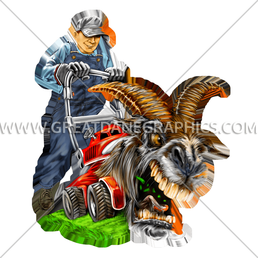 Billy Goat Mower Production Ready Artwork For T Shirt - Illustration (825x825)