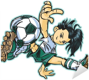 Asian Break Dancing Soccer Girl Vector Clip Art Sticker - Cool Soccer Cartoon (400x400)