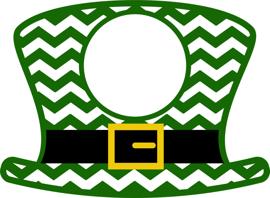 Chevron Leprechaun Hat With Monogram Circle - Love Teacher Svg (1024x750)