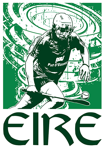 Hurling Eire With Green Swirl (450x540)