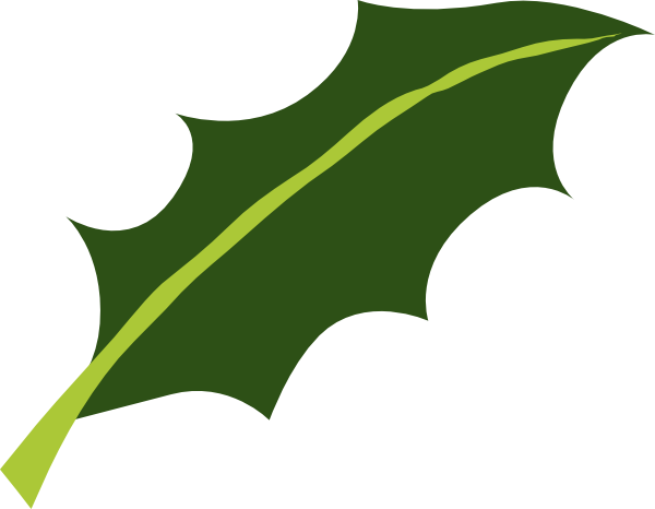 Holly Leaf Clip Art At Clker Com Vector Clip Art Online - Illustration (600x466)