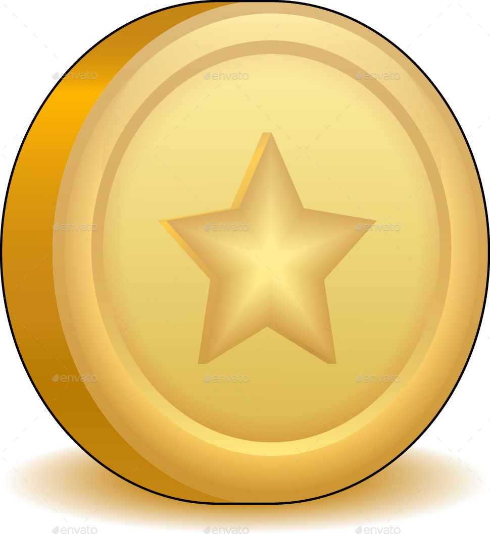 Spinning coin. Значок звезда. Желтая монета. Знак медный звезда. Символ сферы.