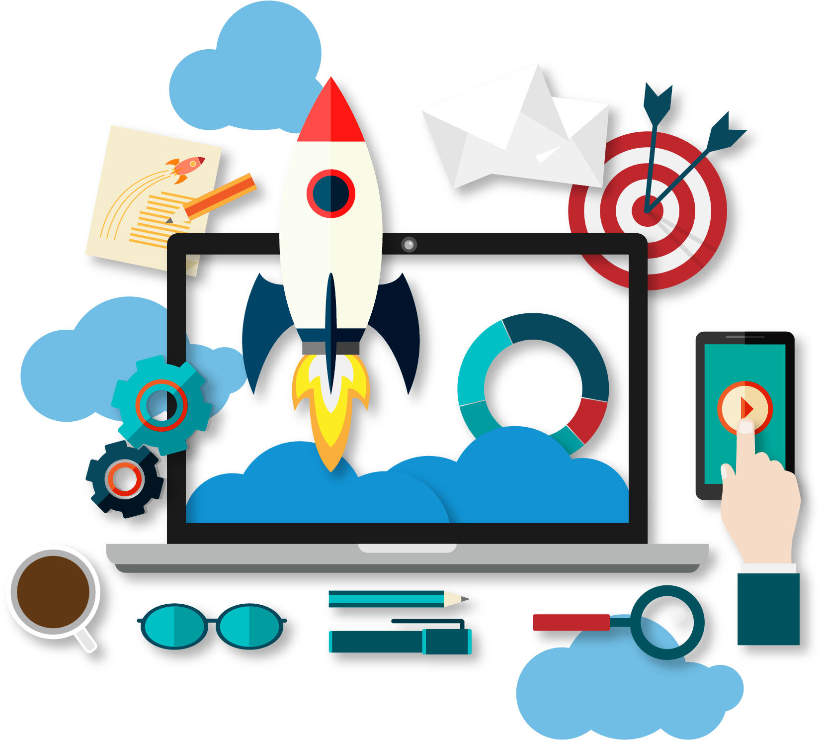 Project Management - Digital Marketing Icon Png (1666x1666)