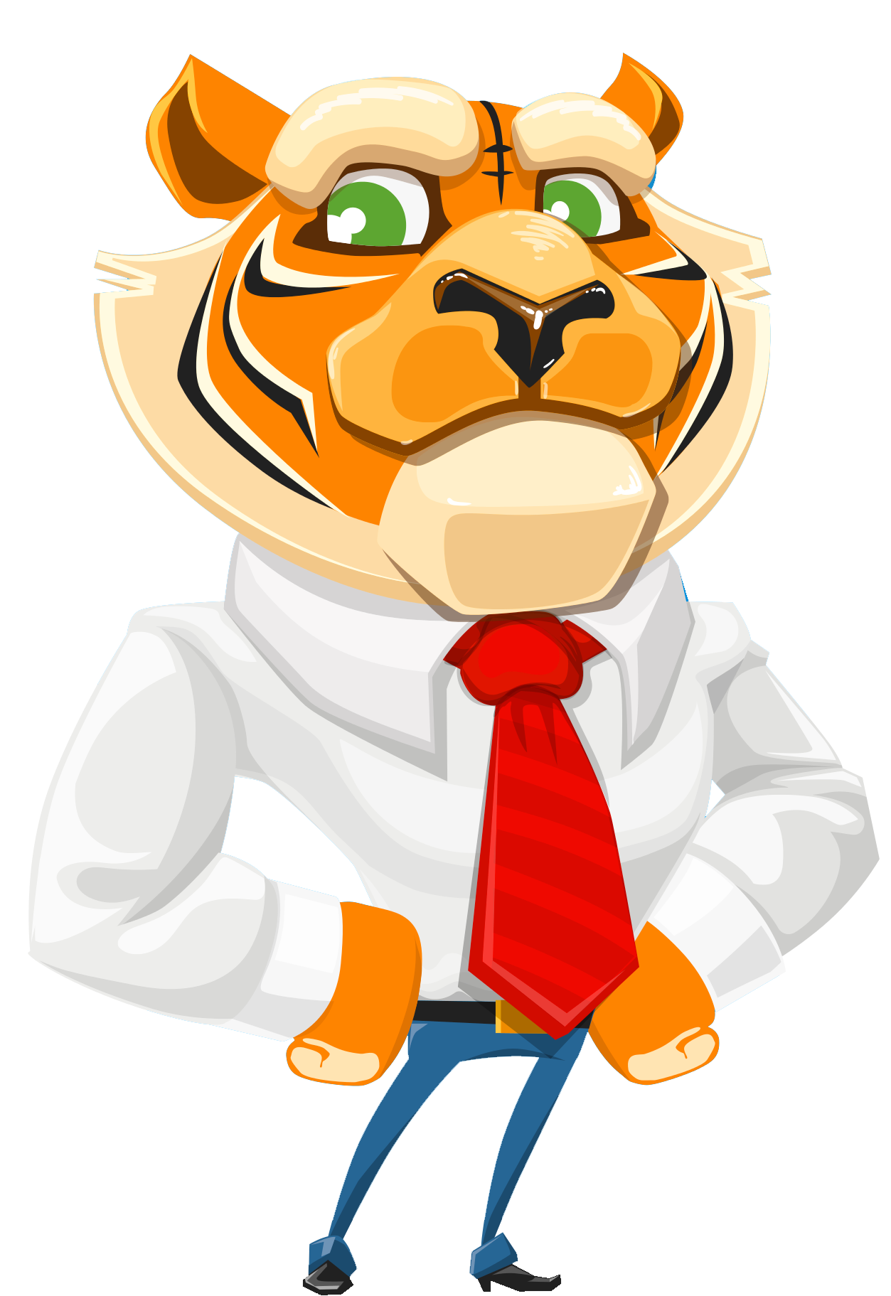 Tiger Vector Png Transparent Image - Cartoon (1360x1907)