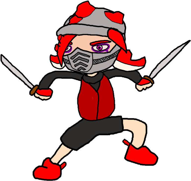 Ninja Octoling By Pm58790 - Cartoon (838x953)