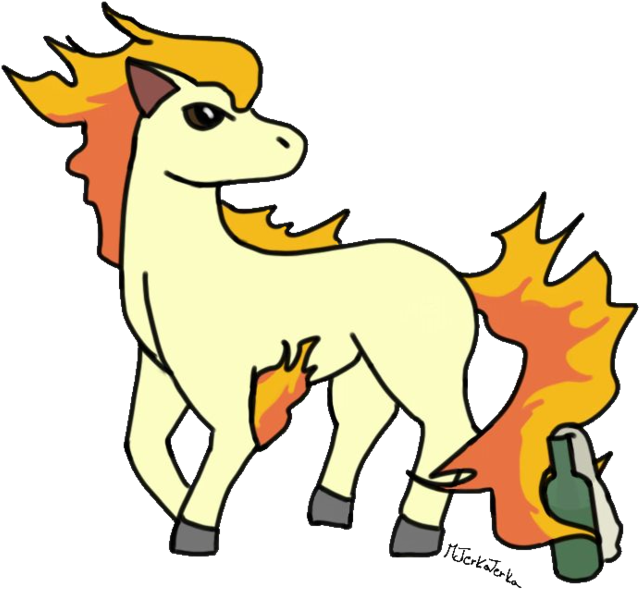 Ponyta With Molotov Cocktail By Mcterkaterka - Cartoon (900x663)