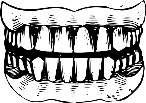 By L - Soviero - Teeth Black And White Png (500x352)