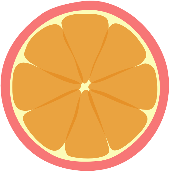 Pink Tangerine Brighter Orange Clip Art - Sections Clipart (594x597)