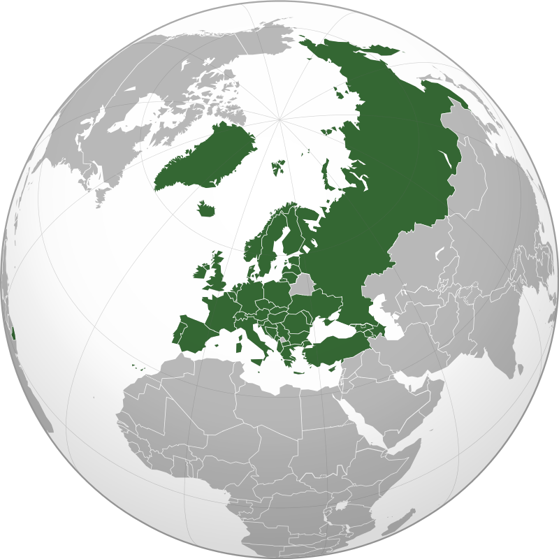 Avrupa Konseyi'ne Üye Ülkeler - Europe Globe (800x800)