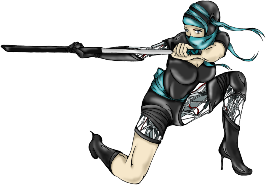 Bionic Ninja Girl By Felt Tip Pens - Ninja Girl Png (900x746)
