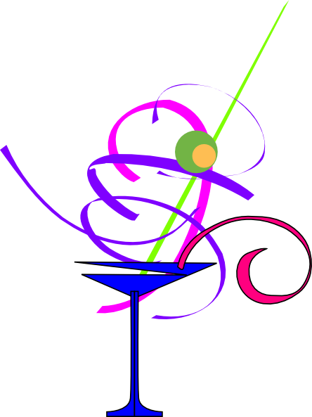 Martini Glass Clip Art Blue (444x593)