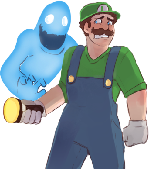 I Love Luigi's Mansion So Damn Much - Luigi's Mansion Portrait Ghosts Fanart (500x555)
