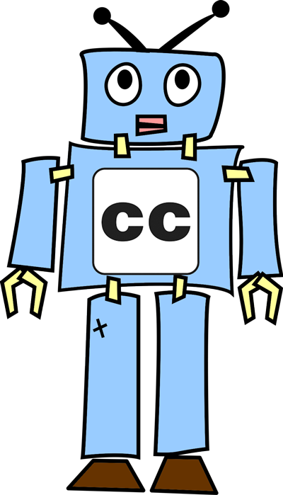 Drawn Robot With A Captioning Logo - Wild Robot Clip Art (400x699)
