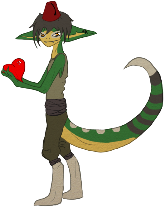 Fez Lizard Boy By Tenebros-pyre - Cartoon (536x683)