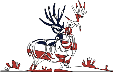 Patriotic Looking Back Deer Decal - Graphics (504x360)