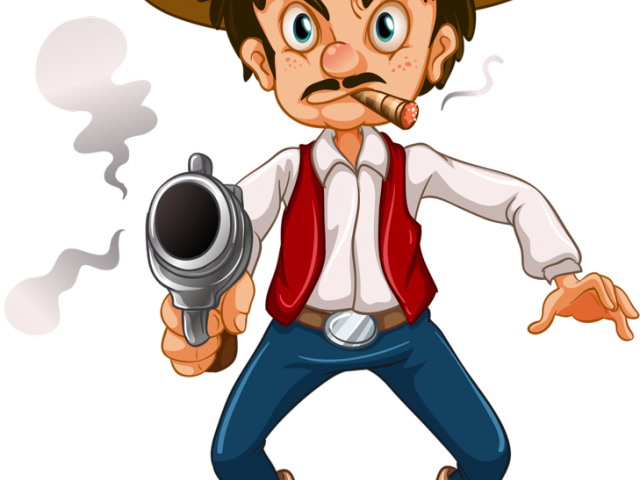 Cowboy Hat Clipart Cowboy Gun - Cowboy Cartoon Transparent (640x480)