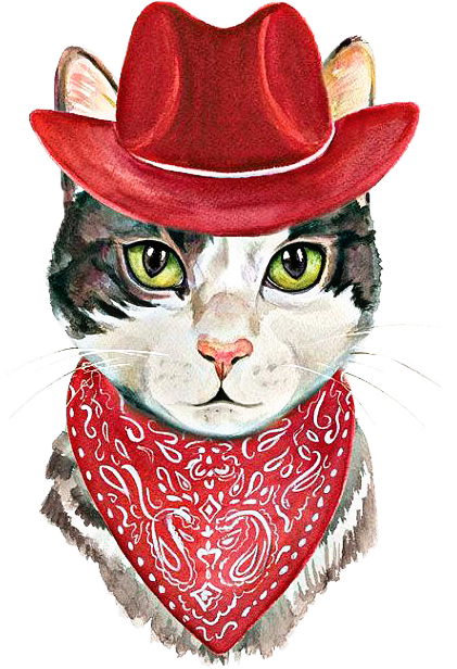 Harriet Bee 'cowboy Cat' Framed Painting Print, Red (421x616)