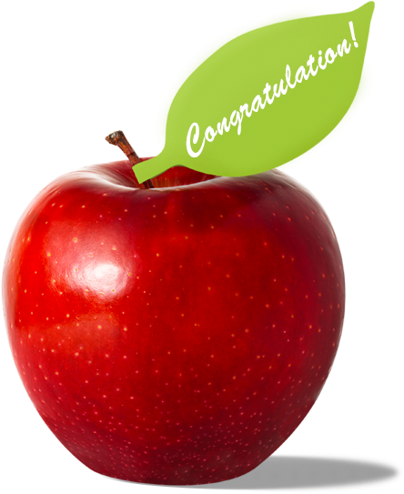 Apples With Message To The Stem - Apple (466x552)