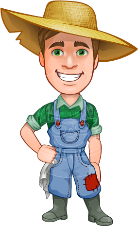 Farmer Vector Character Farmer Vector Character - Farmer Cartoon Characters (418x464)