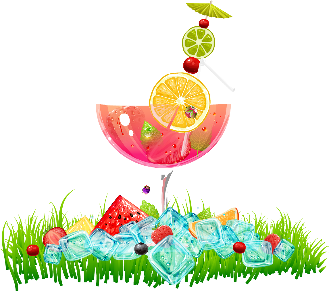 Juice Cocktail Fruit Drink Illustration - Goodbath Custmer Printed Bath Beach Towels Polyester (1283x1167)