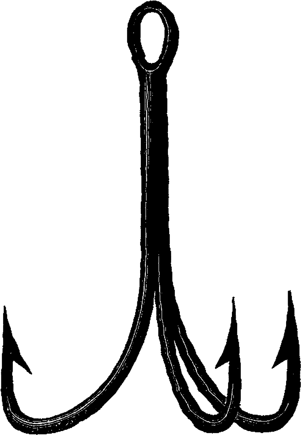 Fish Hook Fishing Clip Art - 3 Hook Fishing Hook (1223x1600)