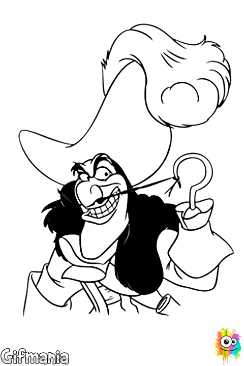 Explore Peter Pan Coloring Pages, Colouring Pages And - Captain Hook Coloring Pages (480x720)