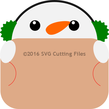 Snowman Ear Muff Giftcard Peeker - Free Svg Christmas Gift Card Holder (450x450)