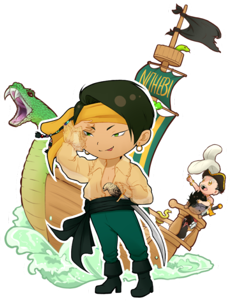 Presenting Daishou Suguru, Captain Of Nohebi Pirates - Cartoon (500x625)