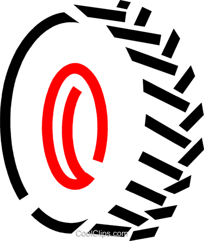 Tire Royalty Free Vector Clip Art Illustration - Pneu Clipart (408x480)